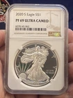 2020 S ~ NGC PF69 ULTRA CAMEO 1 OZ AMERICAN SILVER EAGLE ~ BROWN LABEL