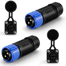 2 Pack Trolling Motor Plug Receptacle Set 12/24/36/48 Volt Waterproof Boat Pl...