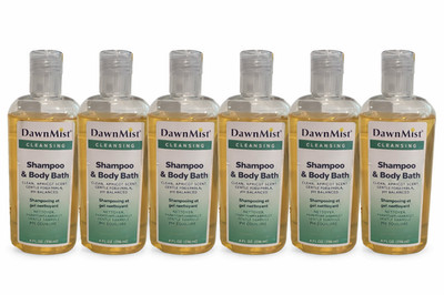 DawnMist Cleansing Shampoo & Body Bath   Apricot Scent   Lot of 6   8 oz Each