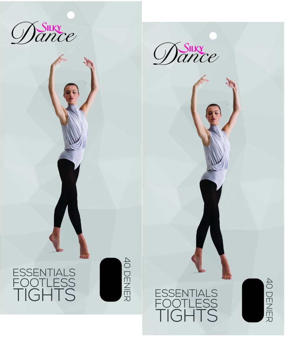 Silky -2 Pair Pack Essentials Footless Ballet Dance Tights 40