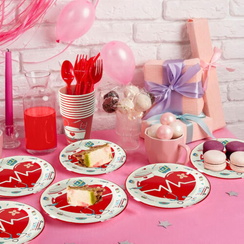 Nurse Congratulations Table Set serves 16 guest party plate cup knife banner - Picture 15 of 17