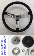 70-76 Dodge Dart Charger Demon Black Chrome Spokes Steering Wheel 13 1/2"