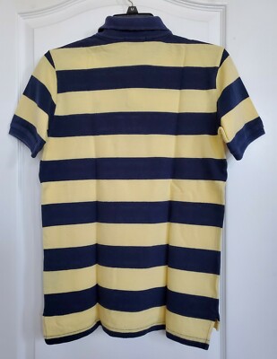 【関税&送料込】Polo Ralph Lauren Blue Yellow Striped Wool S Polo Ralph Lauren XXL Blue/Yellow Men's Custom Fit Logo