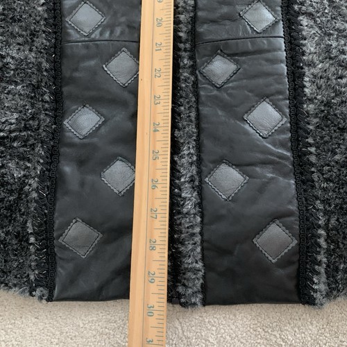 Cappotto invernale donna vintage anni 80 NORMA designer pelle nera geometrico taglia L - Foto 6 di 12