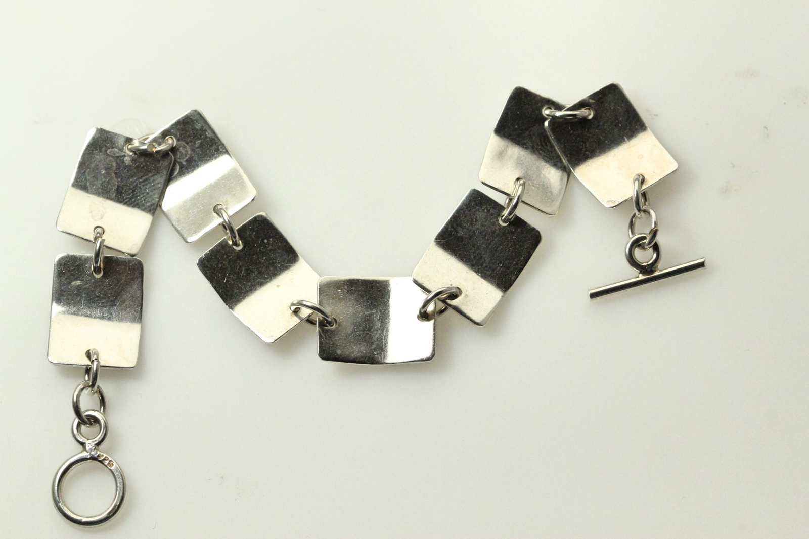 925 Sterling Silver 8" Rectangular Link Bracelet … - image 3