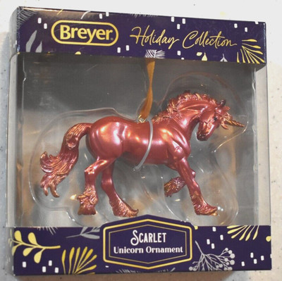 BREYER 2024 SCARLET Metallic Unicorn Draft Horse Hanging Holiday Ornament  ~ NEW