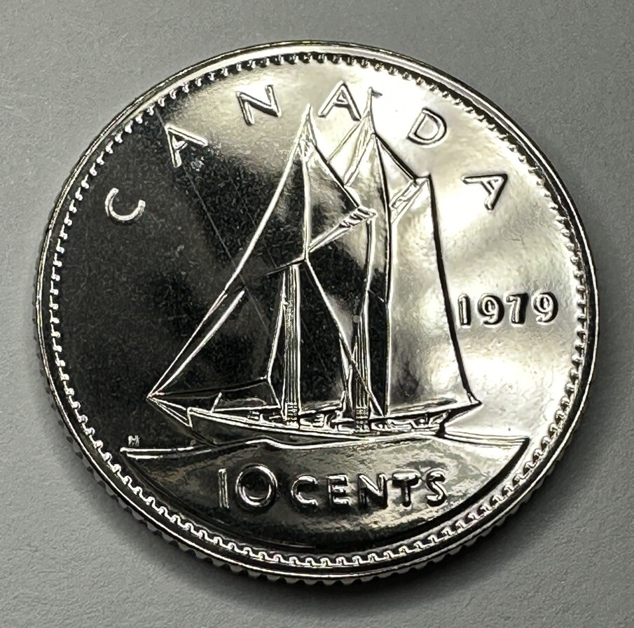 1979 Canadian 10Cent Dime Proof-Like Coin Uncirculated. Beautiful