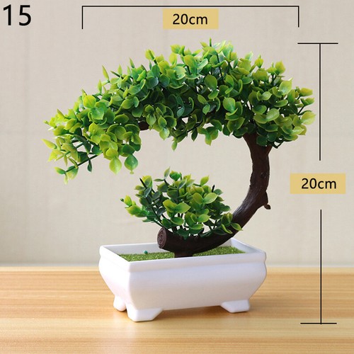 Artificial Potted Flowers Fake Tree Plants In Pot Bonsai Garden Home Decor NEW - Picture 35 of 50