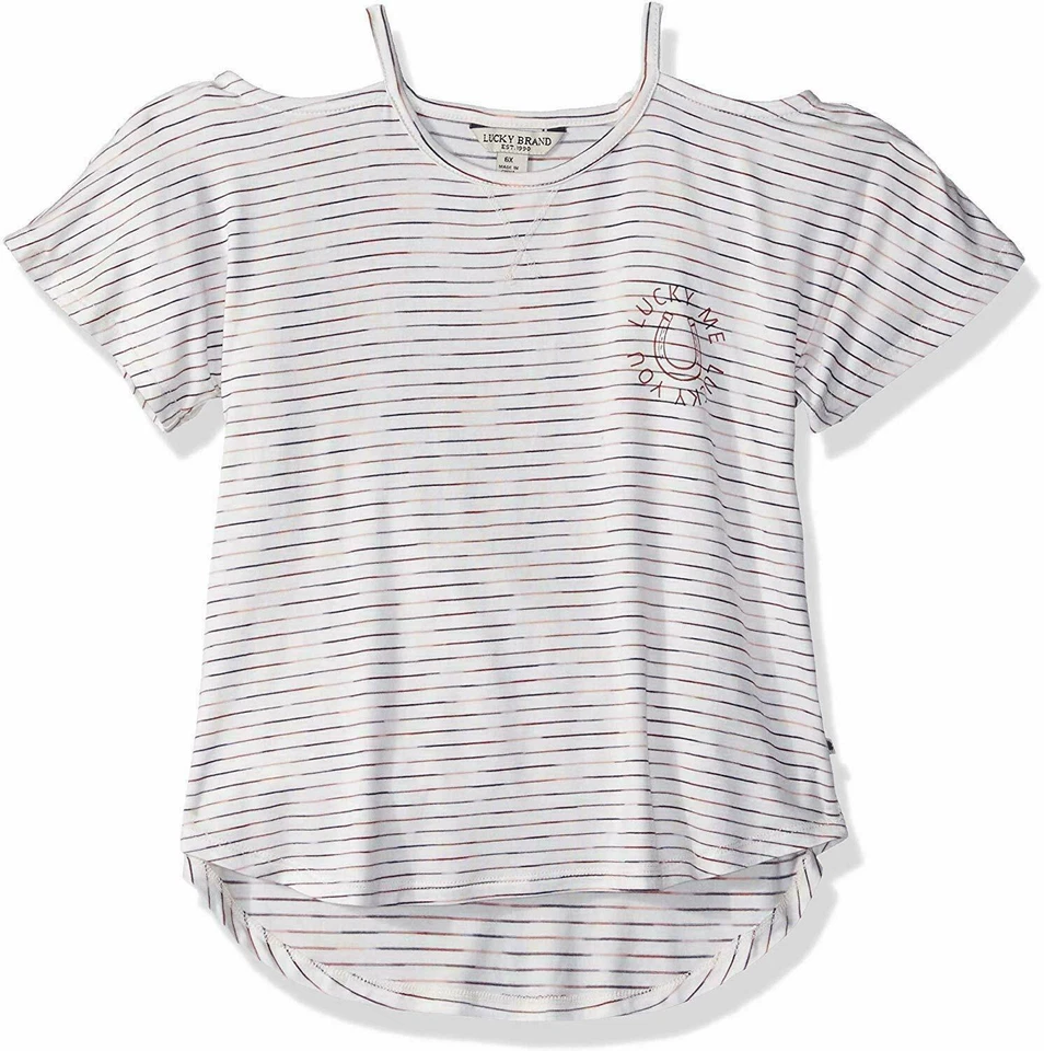 Top de moda manga corta Lucky Brand para niñas talla 4/5 - Anouk Whisper blanco  Foto 2 de 4