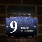Personalised Solar Light House Sign Acrylic Glitter Door No.& Street Name Plaque