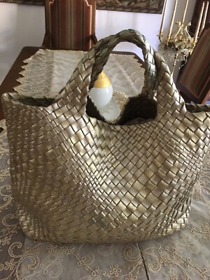 FALOR ITALY LE BORSE - HANDTASCHE in getragenem Zustand Farbe gold / silber