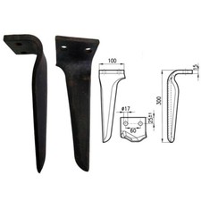 Dente per erpice rotante sinistro dominator rinforzato Maschio Feraboli Pegoraro