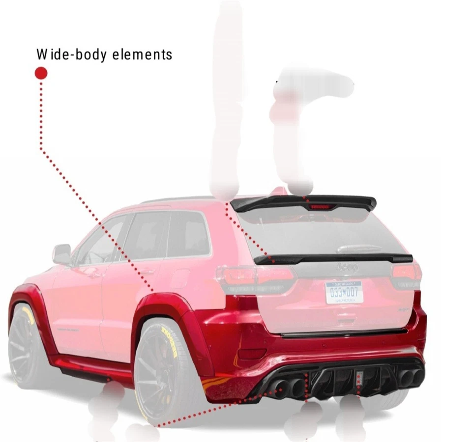 JEEP GRAND CHEROKEE WIDE BODY KIT  SIDE SKIRTS@ELEMENNTS SRT AND TRACKHAWK NEW   - Image 4 of 4