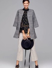 Cabi The Times Jacket Size Medium Black White Tweed Hook Eye Closure Style 5299