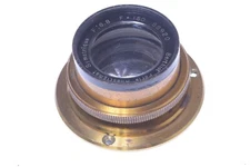 ✅ BERTHIOT ANASTIGMAT SYMETRIQUE 150MM 6.8 *COATED* LENS BRASS ANTIQUE