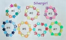 Childs Kids Star Pony Beaded Stretch Bracelet Different Color Combination