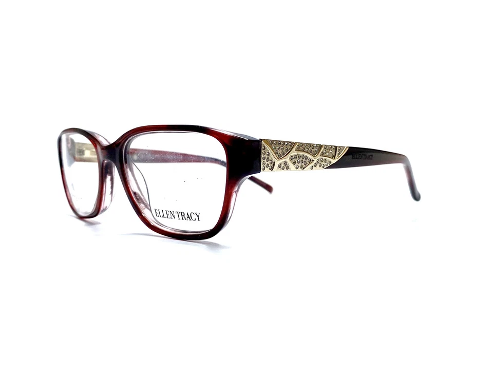Nuevo Ellen Tracy Petite Rojo Marrón Tortuga Gato Gafas Venezia Cuerno 48 15 125 Foto 2 de 4