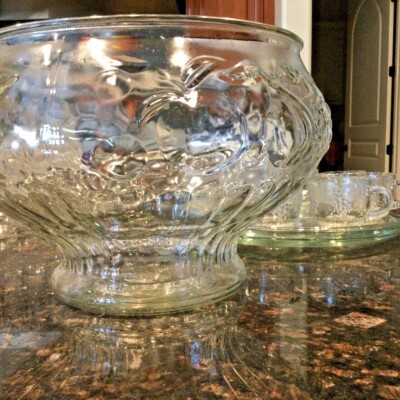 ヴィンテージ　コンソール　grape bunch Jeannette VTG Glass Grape Vine/Fruit Punch Bowl Set w/8 Cups