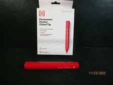 12 Red Tru Red Permanent Marker Chisel Tip   