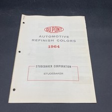 1964 Dupont Studebaker Automotive Refinish Colors Paint Chip Swatch Catalog