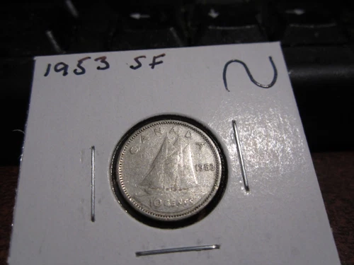 1953 SF - Canada Silver 10 Cent - Canadian dime