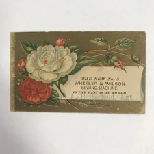 Trade Card Wheeler & Wilson sewing￼ Machine F A Butterfield Agent Flowers