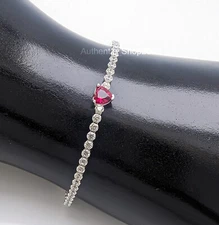 New 100% Authentic PANDORA 925 Red Sparkling Heart Tennis Bracelet 590041C02