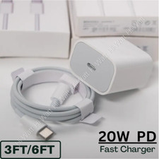 20W USB C Fast Charger Adapter PD Charging Cable For iPhone 11/12/13/14 Pro Max