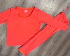 TikTik 3X Pajamas Set Coral Pink Knit Viscose Spandex Excellent Condition