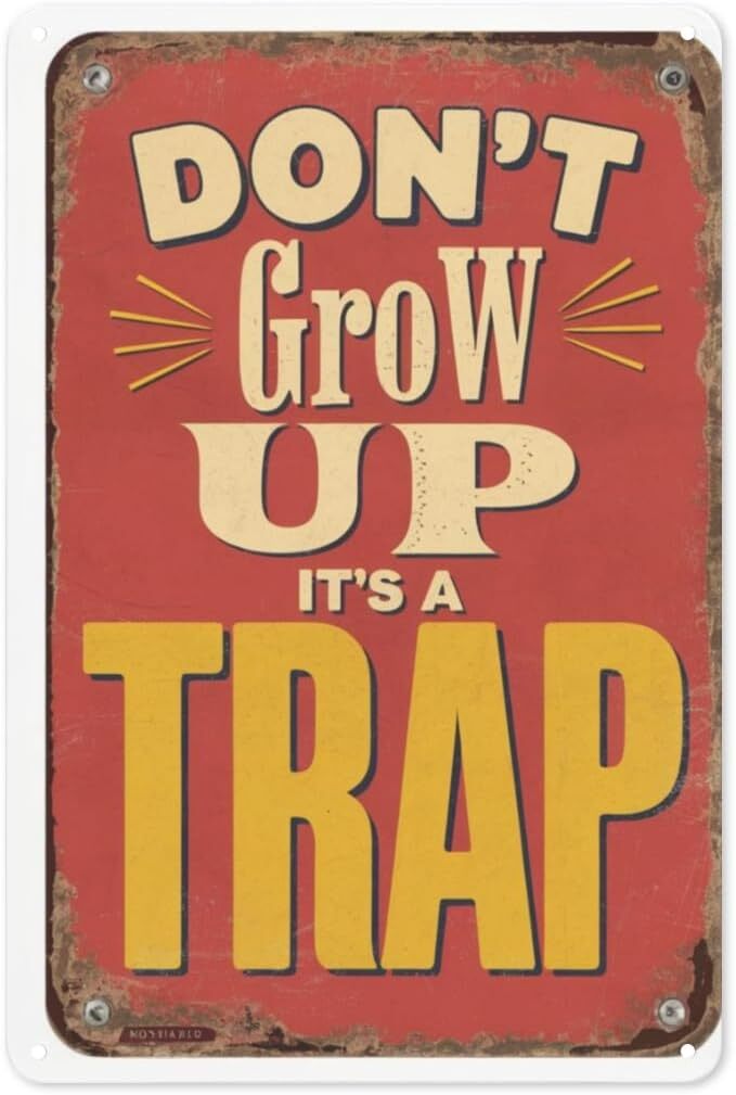 Peter Pan Tin Sign 8X12IN Whimsical Metal Wall Art for Kids Room, Dorm & Nostalg