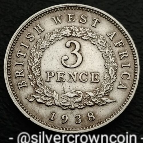 West Africa British 3 Pence 1938 KN. KM#21. Three Cents coin. George VI. Frst Yr - Picture 1 of 7