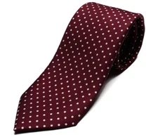 DRAKE'S London tie (E5080N-06873-005) 50oz Royal Twill polka dots tie WINE