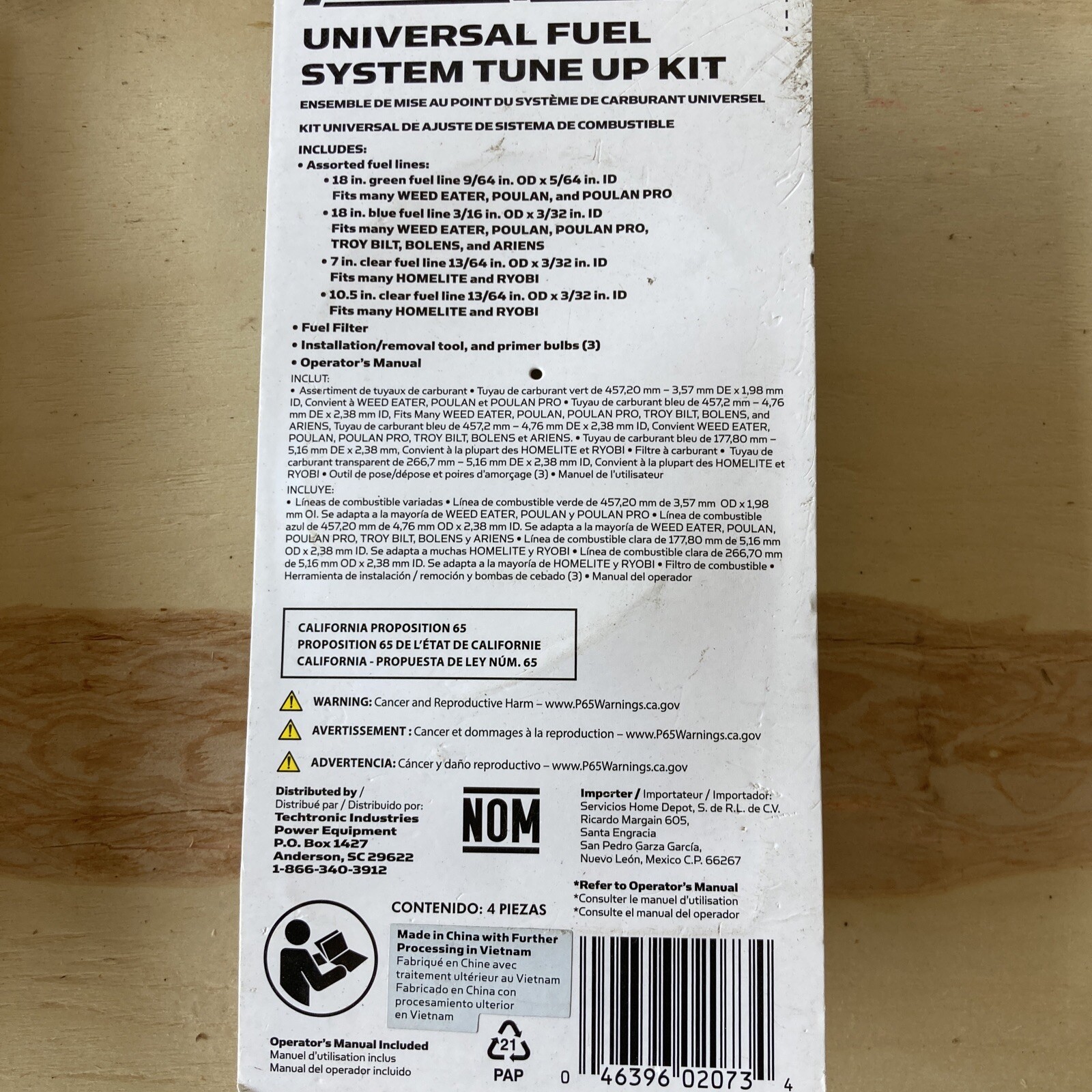 Power Care Fuel Line Primer Bulb Tune Up Kit Ryobi Homelite Toro