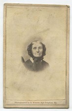 CIVIL WAR ERA CDV. WOMAN IN BONNET. NEW BRIGHTON, PA.