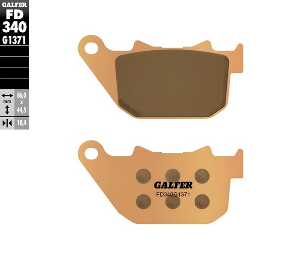 BremsbeläGe Galfer FD340G1371 Sinter-Metall Street Hinten 10,4Mm FüR Harley-image