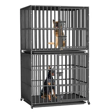 Jumbo Heavy Metal Dog Crate for Large Dog Pet Stackable Cage Kennels with Tray