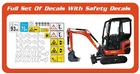 Kubota KX016-4 Mini Digger Full Decal Sticker Kit With Safety Decals