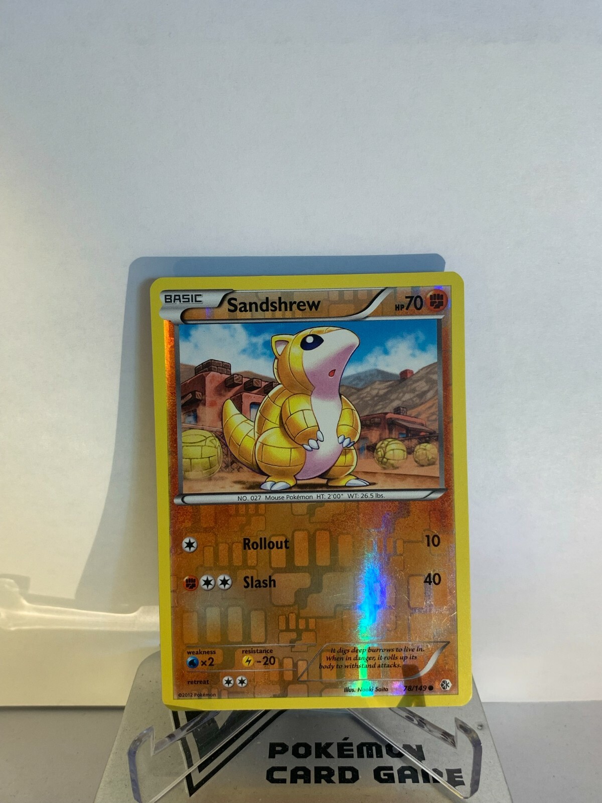 Pokemon TCG Sandshrew 78/149 Reverse Holo Common BW Boundaries Crossed LP/NM