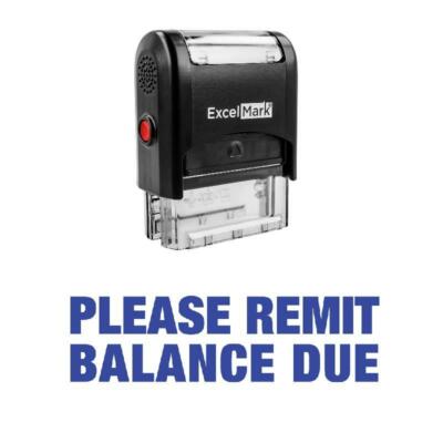 PLEASE REMIT BALANCE DUE Stamp - Self-Inking / Blue