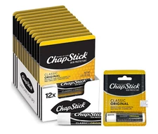 ChapStick Classic Original Lip Balm Tubes, Care - 0.15 Oz (Pack of 12) 
