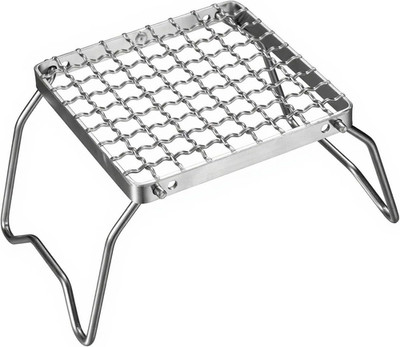 Campinggrill, 16 x 16cm Grillrost Edelstahl, Mini Klappbarer Grillrost für Grill