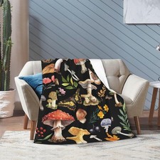 Mushroom Blanket - Ultra Soft Mushroom Throw Blanket, Super Fuzzy Plush Cozy
