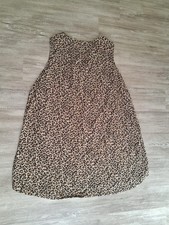 Women s Leopard Print Sleeveless Dress Tan Black Animal Print Casual Large