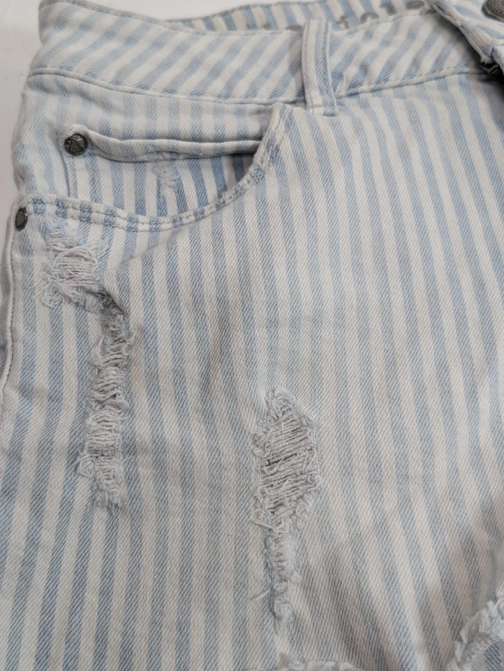 Pantalones Cortos Articles of Society Mujer 25 Azul Blanco Envejecido Madre Denim Algodón Foto 3 de 4