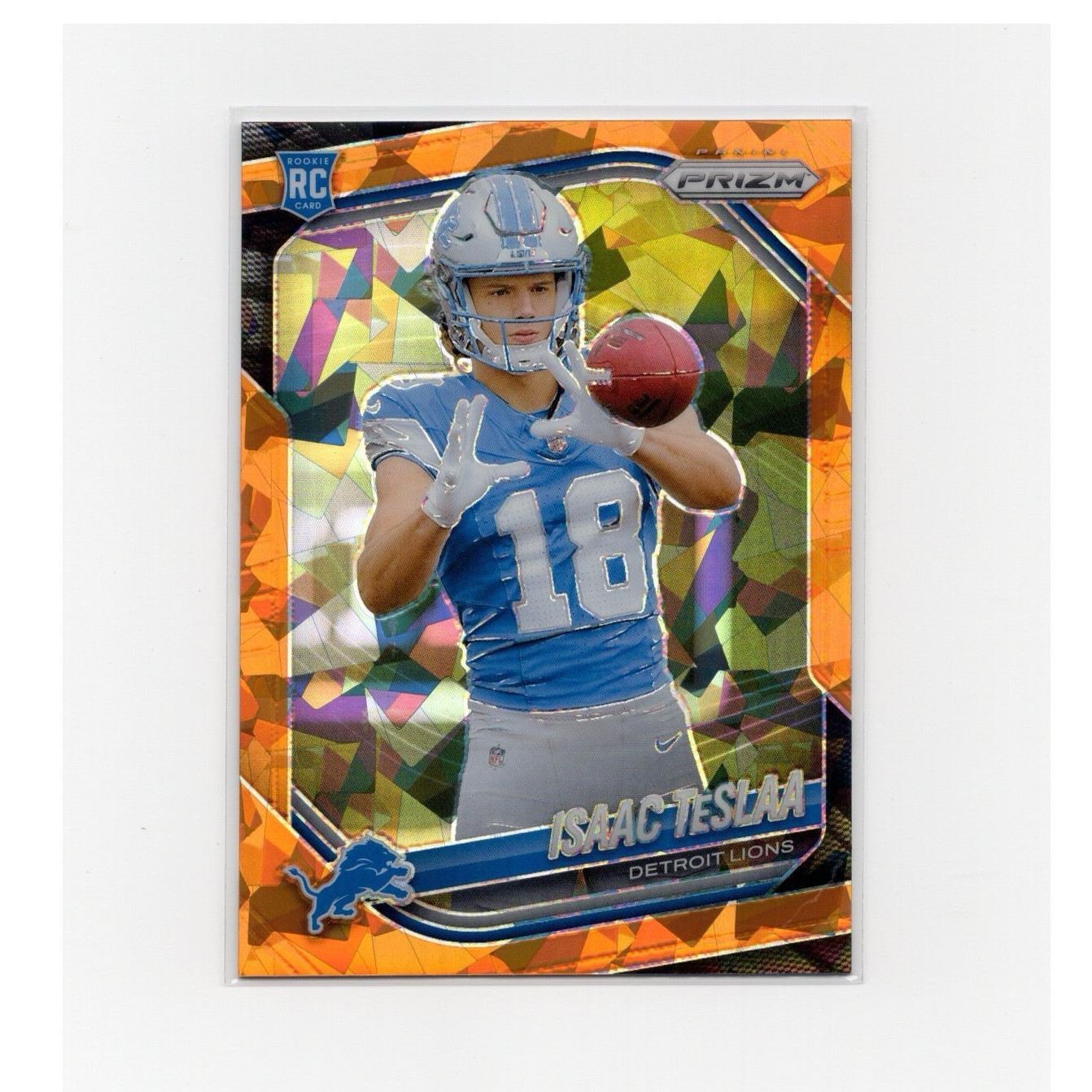 Panini Prizm 2025 Isaac Teslaa Rookie Orange Ice #316 Detroit Lions NFL