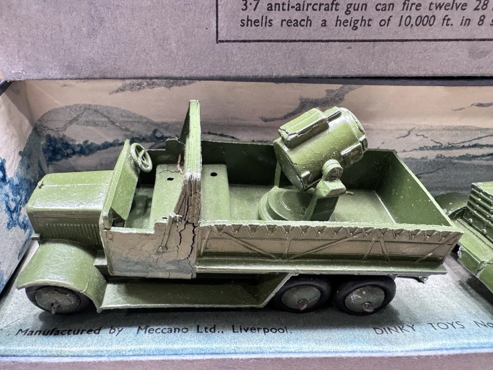 Dinky: conjunto raro na caixa 161 - unidade móvel antiaérea. Pré-guerra c1930s - Imagem 4 de 4