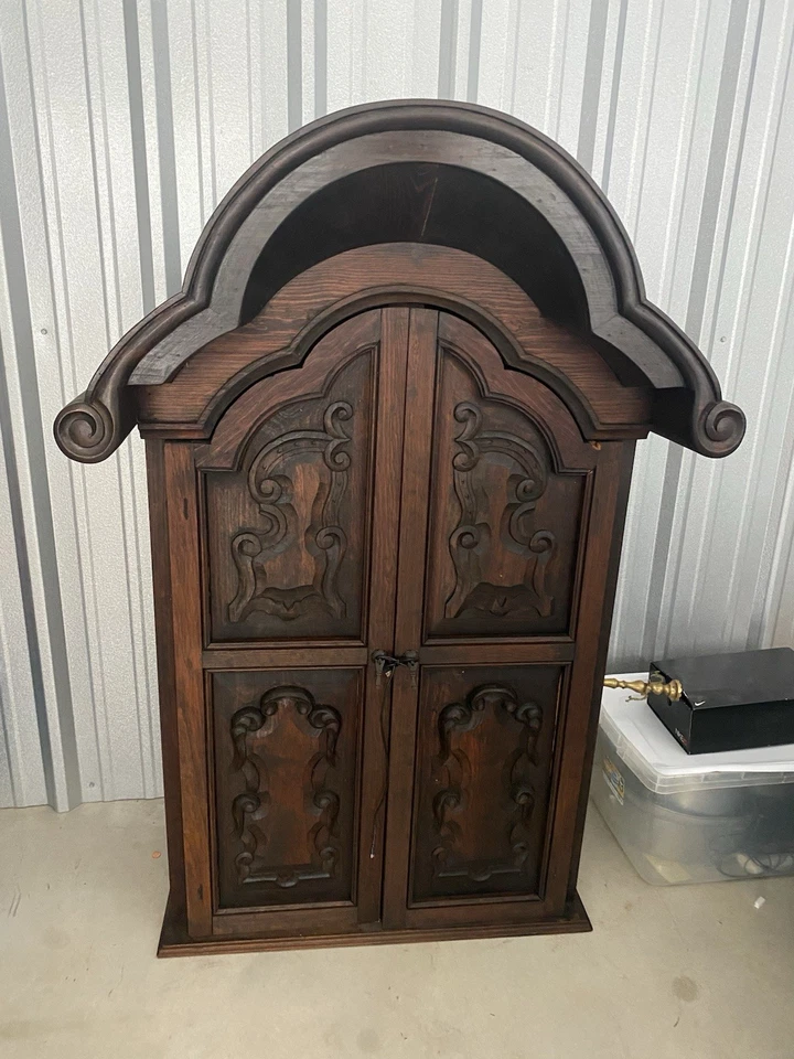 Wardrobe/Armoire, 2 Door, 3 Drawer, Solid Wood, Carved, 2 PC Antique, Vintage - Image 4 of 4