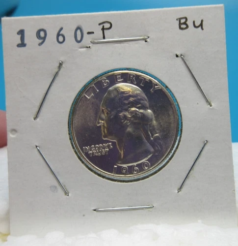 1960-P Washington 25 Cent Coin Quarter / 90% Silver / Brilliant Uncirculated