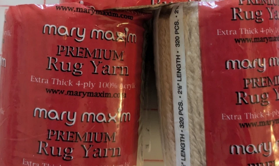 LOT of 7 Mary Maxim Pre-Cut Latch Hook Rug Yarn COLOR " SAND " - Image 3 of 3