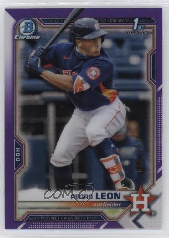 2021 Bowman Chrome Prospects Purple Refractor 40/250 Pedro Leon #BCP-189 0mf7